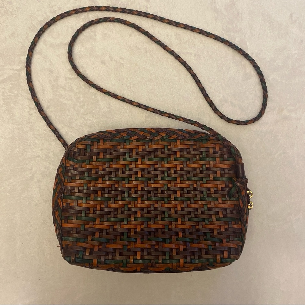 Leather Woven Cem Crossbody Purse